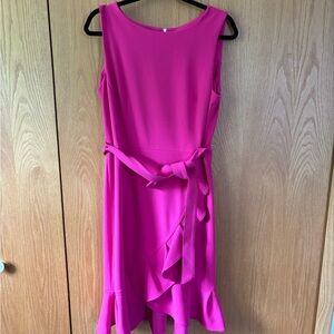 Calvin Klein Pink Asymmetrical Ruffled Cocktail Dress